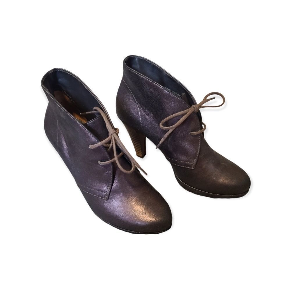 Paul Green Brown Metallic Ankle Bootie Size 5.5